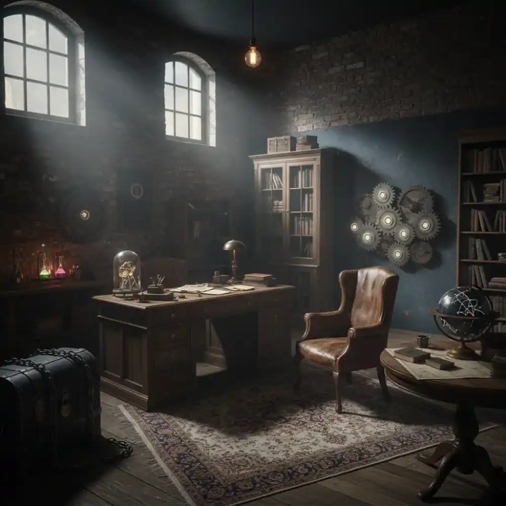Atmospheric escape room setting
