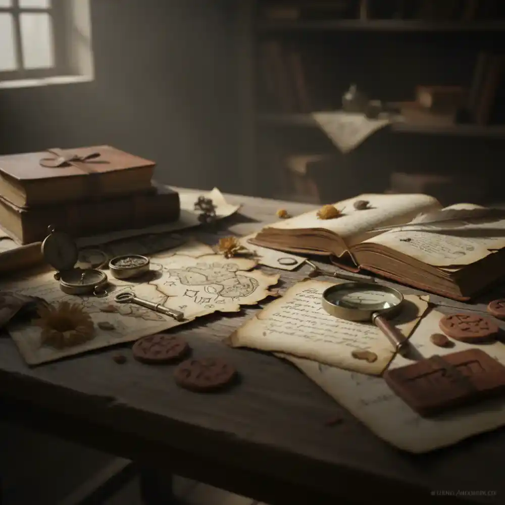 Scattered storyline artifacts and journals